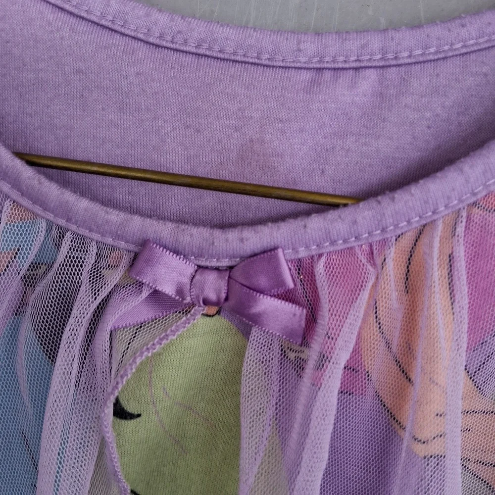 Disney Princess Dress Nightgown Purple Veil Girls 10 Various Princesses GUC - Picture 3 of 8